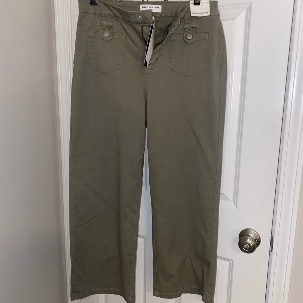 Marc Jacobs Olive Green Wide-Leg Pants